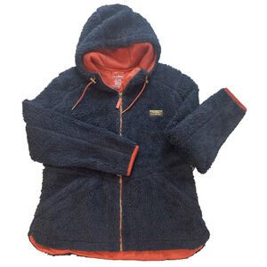 Vintage LL Bean Mountain Pile Fleece Blue Zip Hoodie Women’s XL